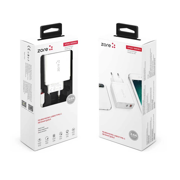 ​Zore XMac Serisi ZR-X2 Seyahat Şarj Başlığı - 4
