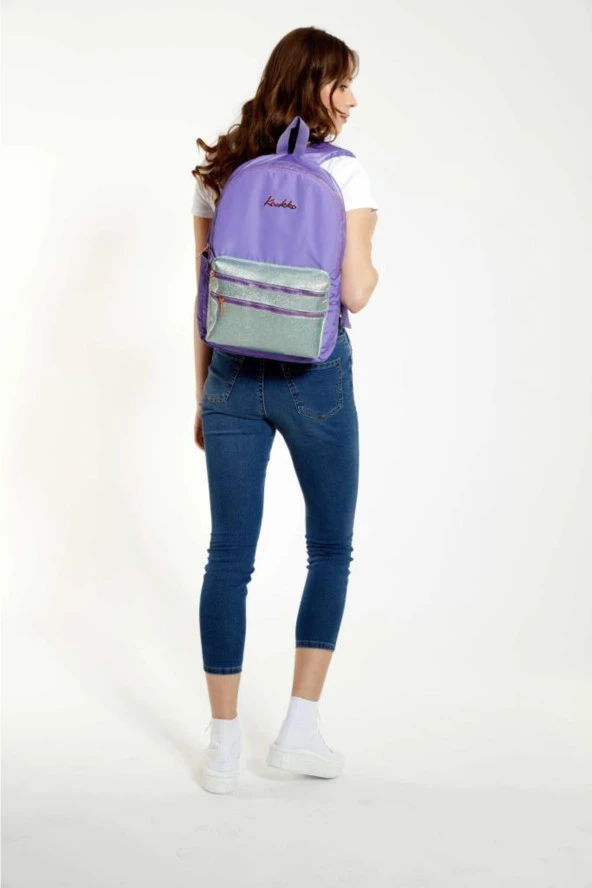 KAUKKO Magic Dreams Sırt Çantası Rugan Lila K1545 - Resim 4