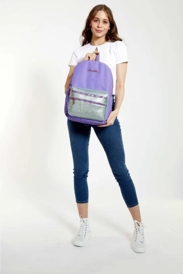KAUKKO Magic Dreams Sırt Çantası Rugan Lila K1545 - Resim 5