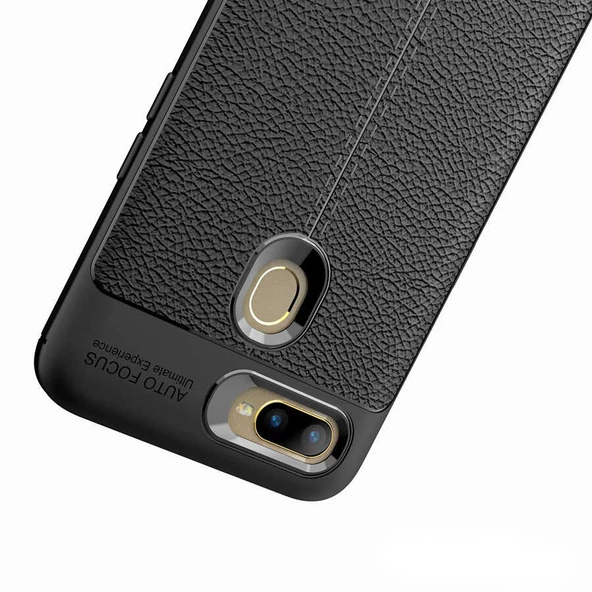 Oppo A12 Kılıf Deri Tarzı Niss Silikon Case - 3