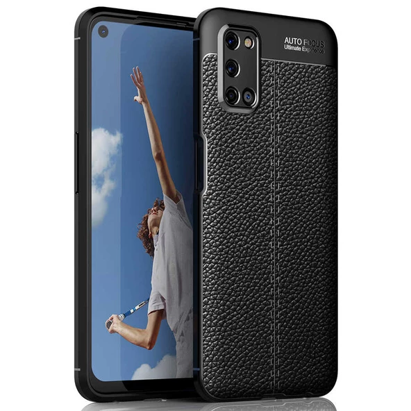 Oppo A92 Kılıf Deri Tarzı Niss Silikon Case