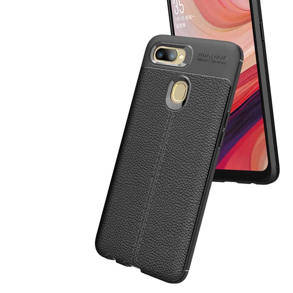 Oppo A12 Kılıf Deri Tarzı Niss Silikon Case - 11