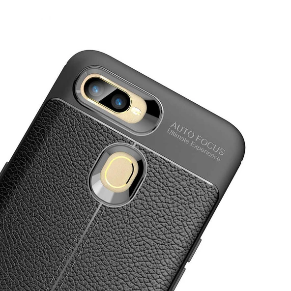 Oppo A12 Kılıf Deri Tarzı Niss Silikon Case - 10
