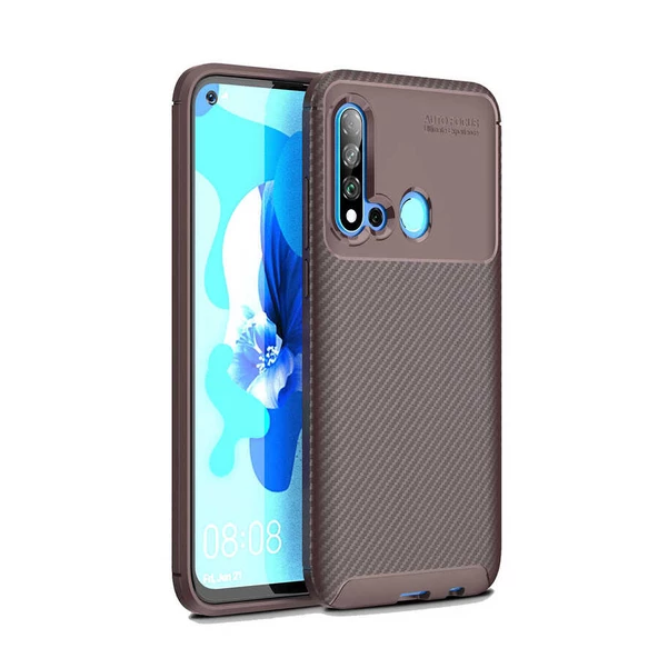 Huawei P20 Lite 2019 Kılıf Karbon Silikon Case