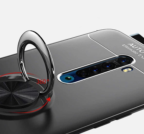 Oppo Reno 2Z Kılıf Yüzüklü Magnetli Ravel Case - 3