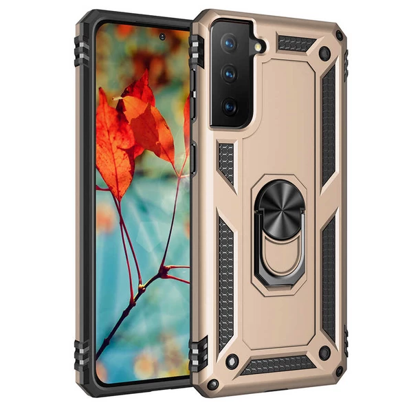 Samsung Galaxy S21 Kılıf Yüzüklü Zırh Tank Vega