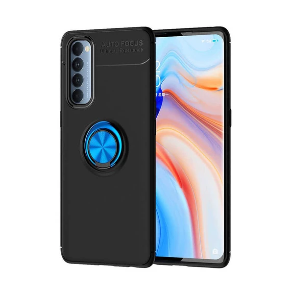 Oppo Reno 4 Pro 4G Kılıf Yüzüklü Magnetli Ravel Case