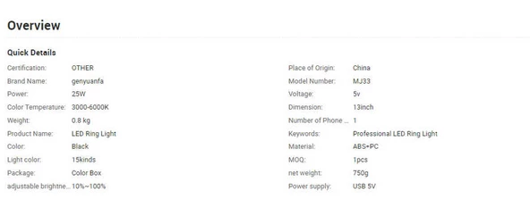 Ring Light Renk Değiştiren Gökkuşağı 33 cm 13 inç Çember 25W+ 2.2m Tripod Siyah - 5