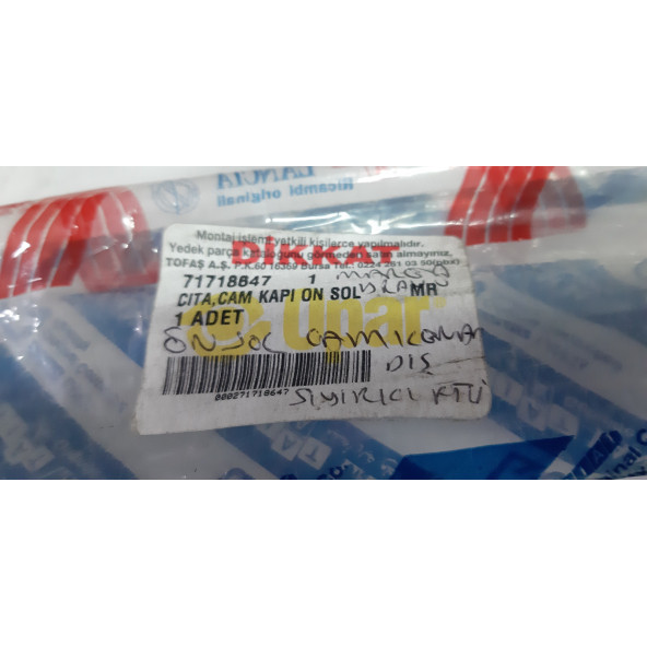FİAT BRAVA  VE MAREA 4 KAPILI ÖN SOL KAPI CAM KENAR ÇITASI FİTİLİ 71718647 - 11