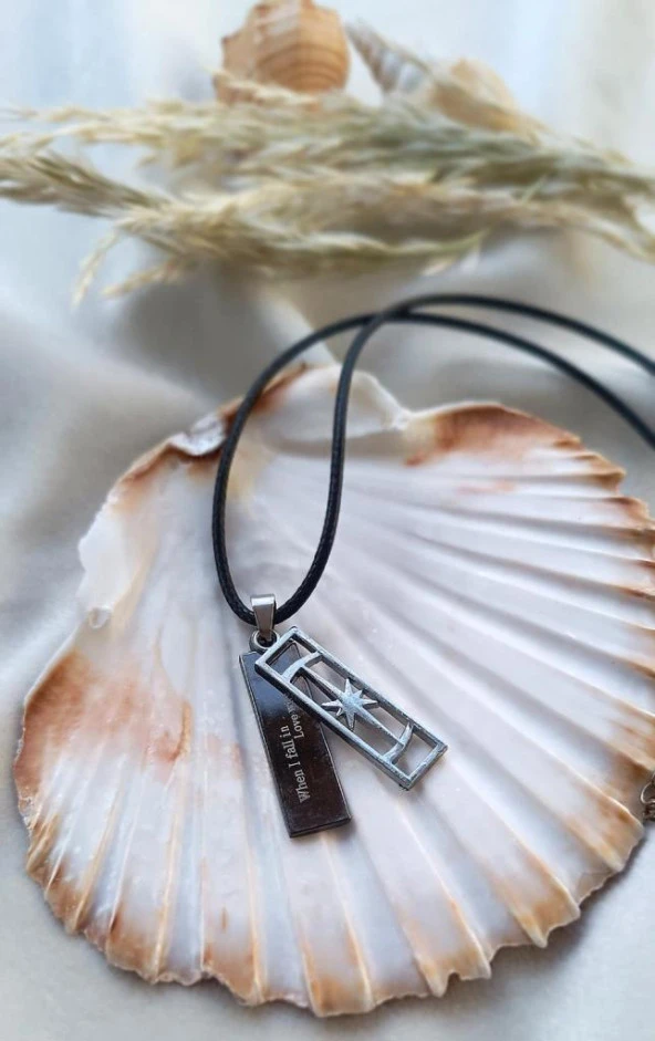 Kolye Gerdanlık 2 adet Sevgili Aşk When I Fall in Love With You Kadın genç kız takı aksesuar hediye - 4