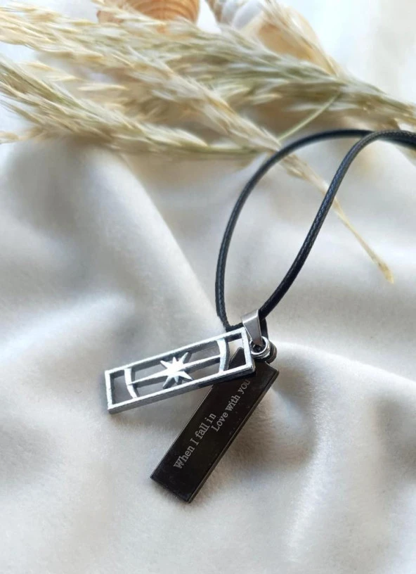 Kolye Gerdanlık 2 adet Sevgili Aşk When I Fall in Love With You Kadın genç kız takı aksesuar hediye - 7