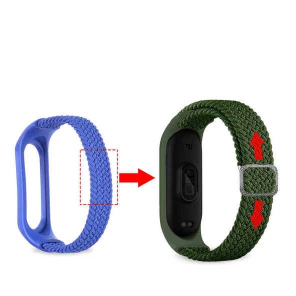 Xiaomi Mi Band 3 Kordon Tokalı Örgü Kordon - 5