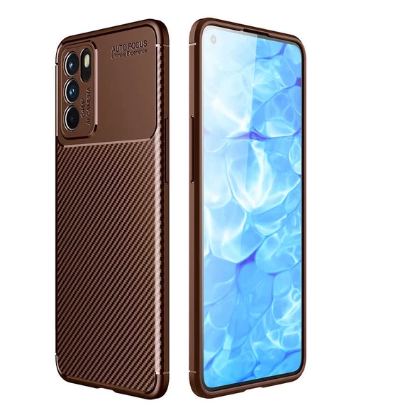 Oppo Reno 6 4G Kılıf Karbon Silikon Case