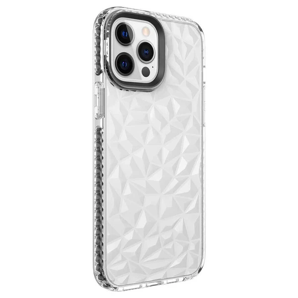 Apple iPhone 13 Pro Max Kılıf Bumper Şeffaf Buzlu Kapak - Resim 6