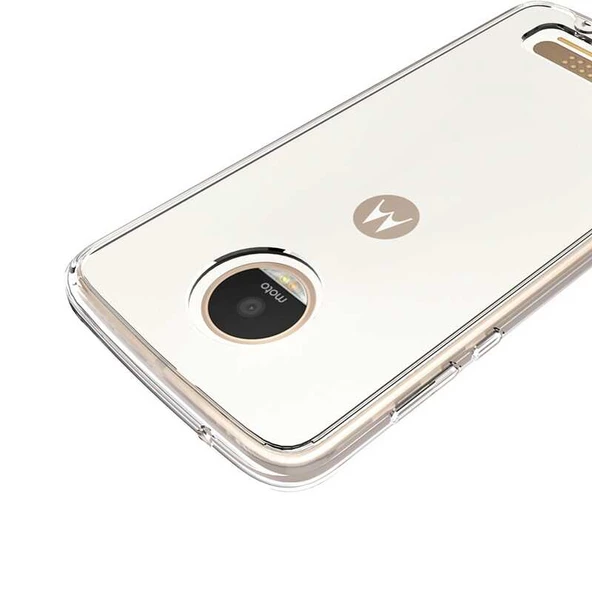 Lenovo Moto Z2 Play Kılıf Şeffaf Silikon Hibrit Case - 3