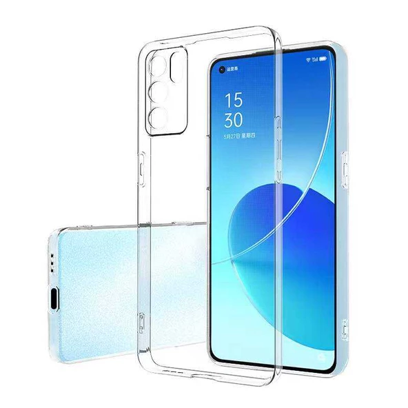 Oppo Reno 6 4G Kılıf Şeffaf Silikon Hibrit Case