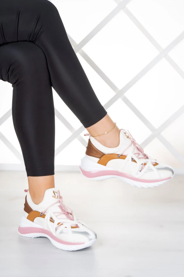 Erkan Saçmacı Zeina Beyaz Özel Tasarım Spor Ayakkabı