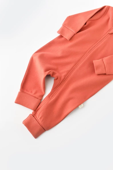 Bebek Fermuarlı Tulum, %100 Organik Pamuk, Bebek ve Yenidoğan Serisi - CSY3035 - Resim 4