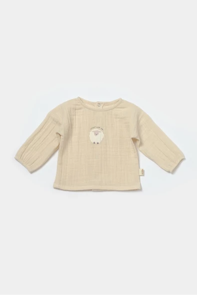 Bebek Uzun Kollu Tişört ve Pantolon Takım, %100 Pamuk, Bebek ve Yenidoğan Serisi - CSYM7015 - 4