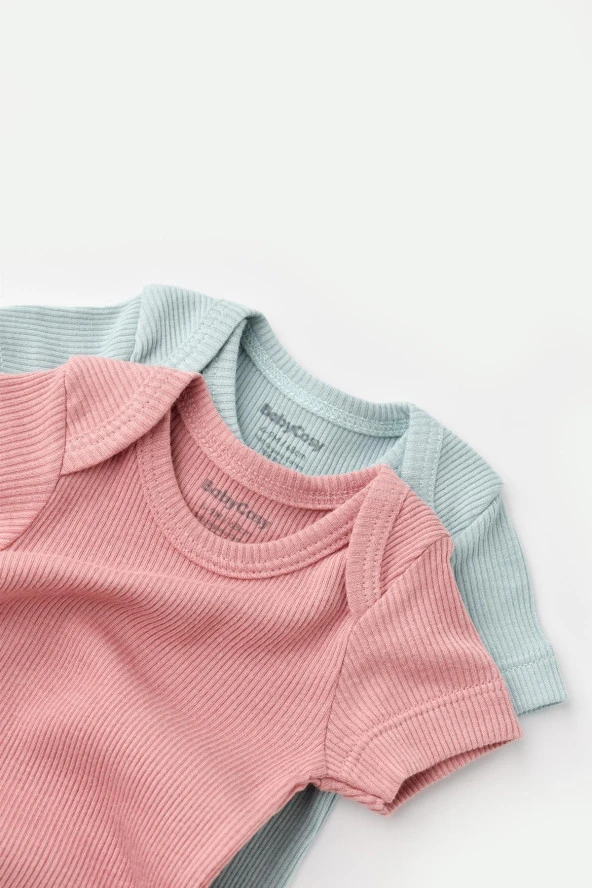 Bebek 2 Adet Kısa Kollu Body, %50 Modal Kumaş - %50 Organik Pamuk, Bebek ve Yenidoğan Serisi - CSYM11208 - 3