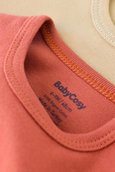 Bebek 2 Parça Kısa Kol Body, %100 Organik Pamuk, Bebek ve Yenidoğan Serisi - CSY3023 - 4