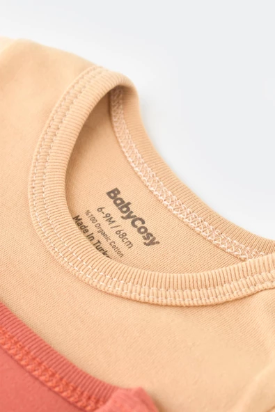 Bebek 2 Parça Kısa Kol Body, %100 Organik Pamuk, Bebek ve Yenidoğan Serisi - CSY3023 - 5