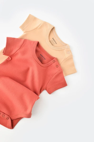 Bebek 2 Parça Kısa Kol Body, %100 Organik Pamuk, Bebek ve Yenidoğan Serisi - CSY3023 - 2