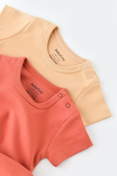 Bebek 2 Parça Kısa Kol Body, %100 Organik Pamuk, Bebek ve Yenidoğan Serisi - CSY3023 - 3