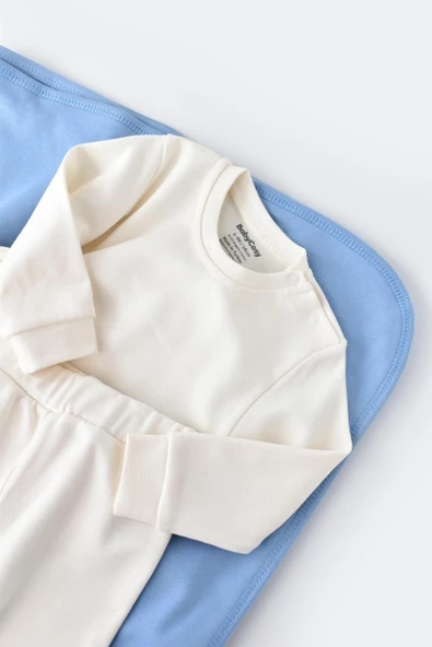 Bebek Pantolon ve Uzun Kollu Tişört Seti, %100 Organik Pamuk, Bebek ve Yenidoğan Serisi - CSY3028 - 2