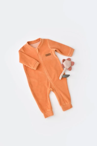 Bebek Kadife Fermuarlı Tulum, %80 Organik Pamuk, Bebek ve Yenidoğan Serisi - CSYK6030