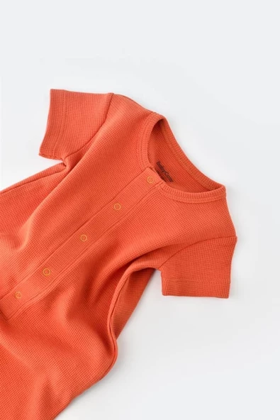 Bebek Şort Kollu Tulum, %100 Organik Pamuk, Bebek ve Yenidoğan Serisi - CSYW1015 - 2