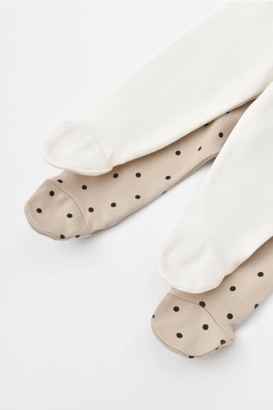 Bebek 2'li Patikli Pantolon, %100 Organik Pamuk, Bebek ve Yenidoğan Serisi - CSY5627 - 5