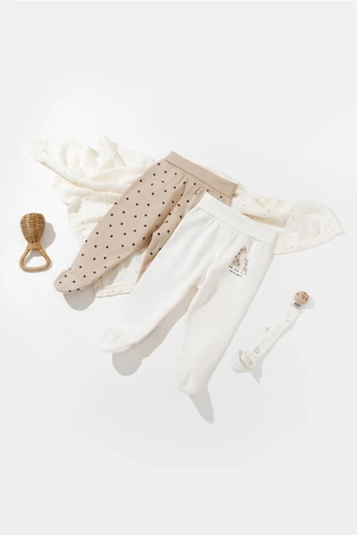 Bebek 2'li Patikli Pantolon, %100 Organik Pamuk, Bebek ve Yenidoğan Serisi - CSY5627