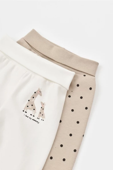 Bebek 2'li Patikli Pantolon, %100 Organik Pamuk, Bebek ve Yenidoğan Serisi - CSY5627 - 3