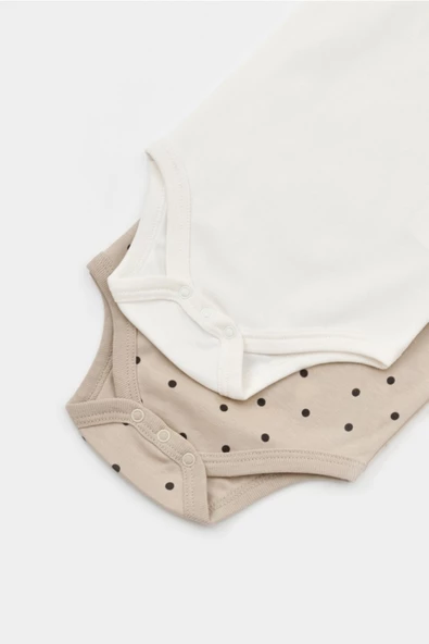 Bebek 2 Parça Kolsuz Body, %100 Organik Pamuk, Bebek ve Yenidoğan Serisi - CSY5705 - 5