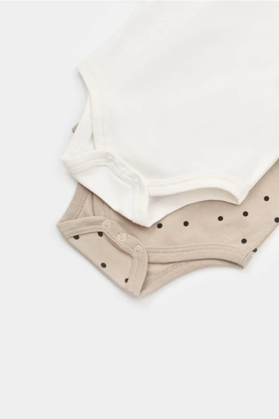 Bebek 2 Parça Uzun Kollu Body, %100 Organik Pamuk, Bebek ve Yenidoğan Serisi - CSY5788 - 4