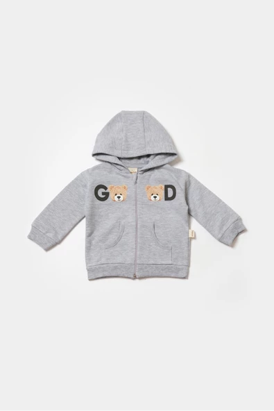 Bebek Kapüşonlu Ceket ve Pantolon Takımı, %100 Organik Pamuk, Bebek ve Yenidoğan Serisi - CSY8004 - 7