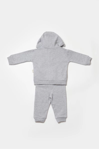 Bebek Kapüşonlu Ceket ve Pantolon Takımı, %100 Organik Pamuk, Bebek ve Yenidoğan Serisi - CSY8004 - 6