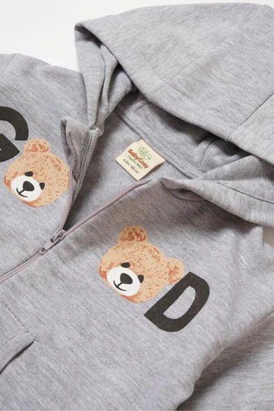 Bebek Kapüşonlu Ceket ve Pantolon Takımı, %100 Organik Pamuk, Bebek ve Yenidoğan Serisi - CSY8004 - 9