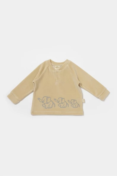 Bebek Pantolon ve Uzun Kollu Tişört Seti, %80 Organik Pamuk & %20 Polyester, Bebek ve Yenidoğan Serisi - CSYK6047 - 3