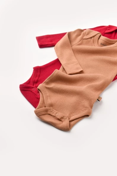 Bebek 2 Parça Uzun Kollu Body, %50 Modal Kumaş - %50 Organik Pamuk, Bebek ve Yenidoğan Serisi - CSYM11311 - 4