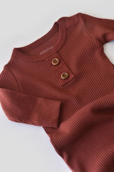 Bebek Uzun Kollu Tulum, %50 Modal Kumaş - %50 Organik Pamuk, Bebek ve Yenidoğan Serisi - CSYM11409 - 5