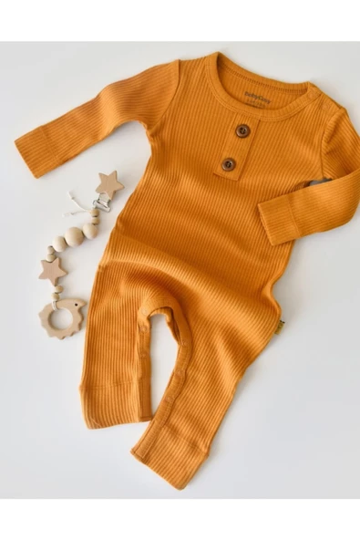 Bebek Uzun Kollu Tulum, %50 Modal Kumaş - %50 Organik Pamuk, Bebek ve Yenidoğan Serisi - CSYM11408 - 5