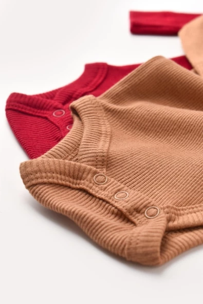 Bebek 2 Parça Uzun Kollu Body, %50 Modal Kumaş - %50 Organik Pamuk, Bebek ve Yenidoğan Serisi - CSYM11311 - 5