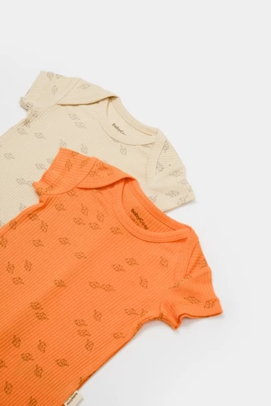 Bebek 2'li Kısa Kollu Tulum, %50 Modal Kumaş - %50 Organik Pamuk, Bebek ve Yenidoğan Serisi - CSYM11427 - 2