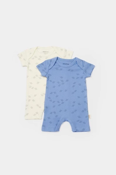 Bebek 2'li Kısa Kollu Tulum, %50 Modal Kumaş - %50 Organik Pamuk, Bebek ve Yenidoğan Serisi - CSYM11425 - 2