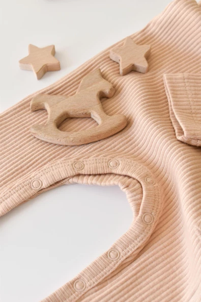 Bebek Uzun Kollu Tulum, %50 Modal Kumaş - %50 Organik Pamuk, Bebek ve Yenidoğan Serisi - CSYM11412 - 4