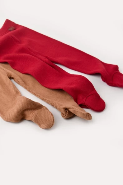 Bebek 2'li Patikli Pantolon, %50 Modal Kumaş - %50 Organik Pamuk, Bebek ve Yenidoğan Serisi