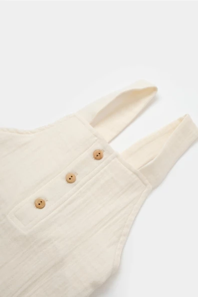 Bebek Cepli Salopet Tulum, %100 Pamuk, Bebek ve Yenidoğan Serisi - CSYM7009 - 3