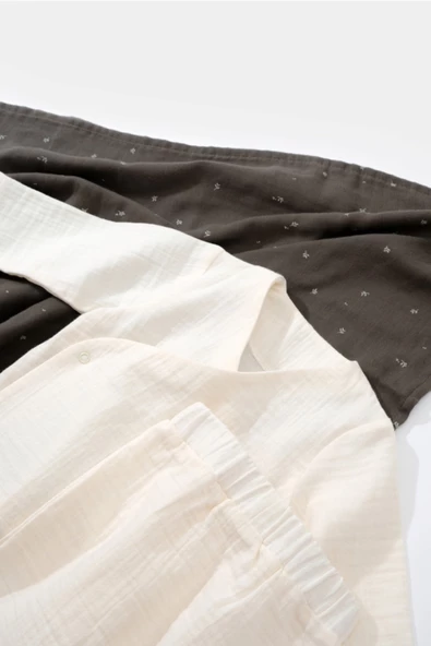 Bebek Kruvaze Uzun Kollu Tişört ve Pantolon Takım, %100 Pamuk, Bebek ve Yenidoğan Serisi - CSYM7012 - 2